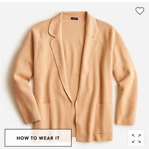 Two sweater blazers from JCrew (forest green and tan)